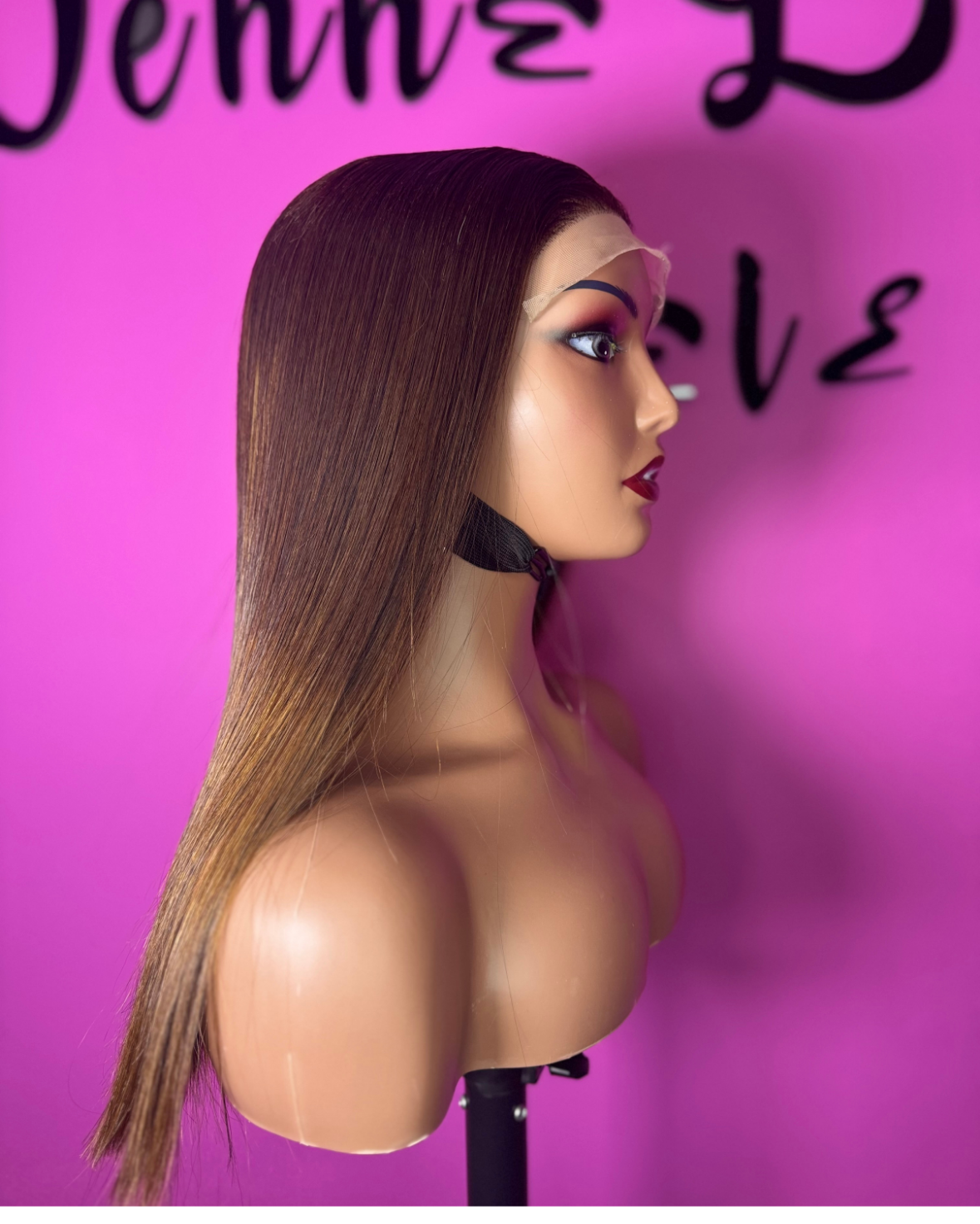 14” Ombre Brown Bone Straight Wig (5x5 Closure)