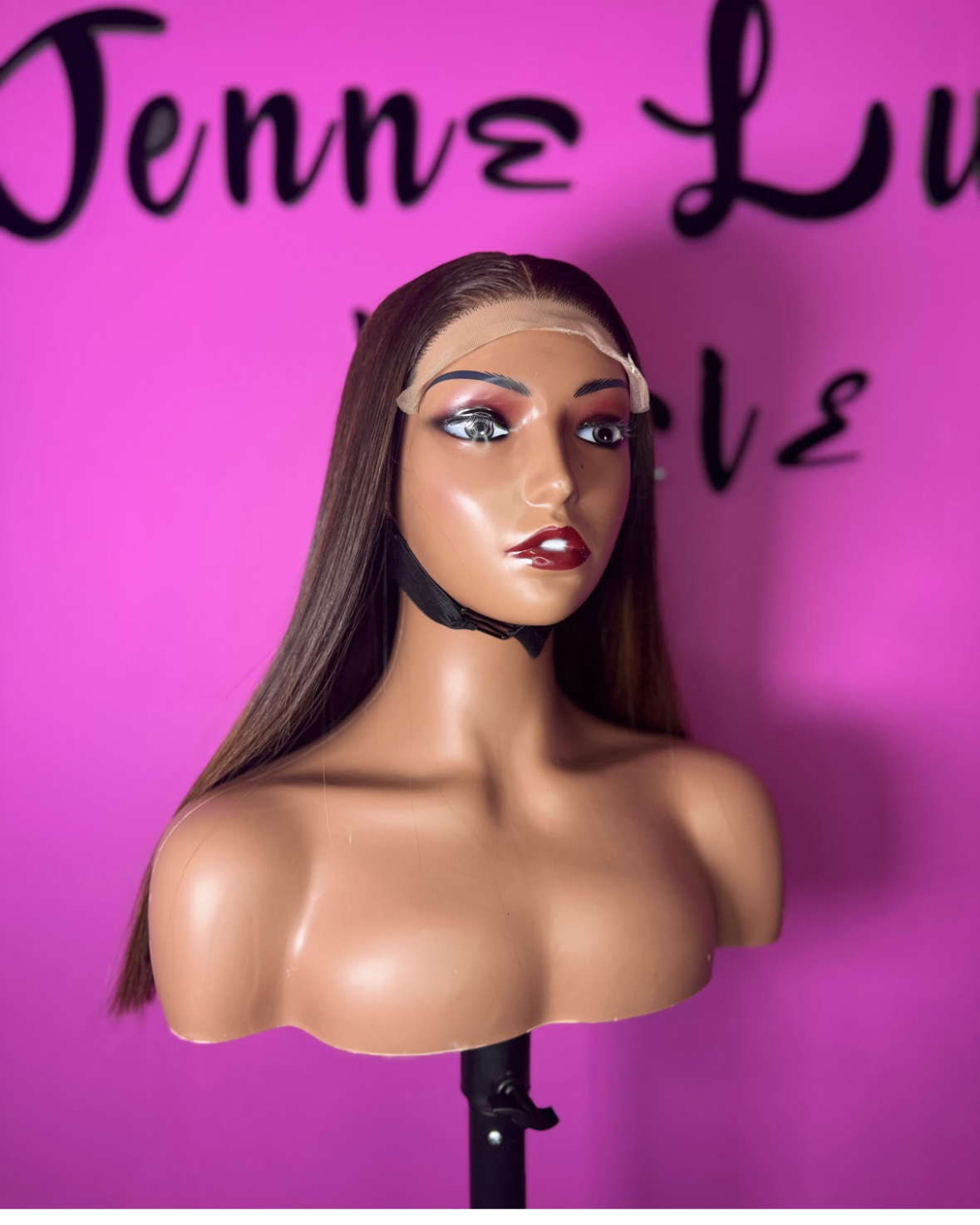 14” Ombre Brown Bone Straight Wig (5x5 Closure)